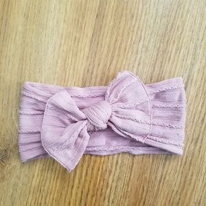 Baby Bling Bows mauve cable knit bow